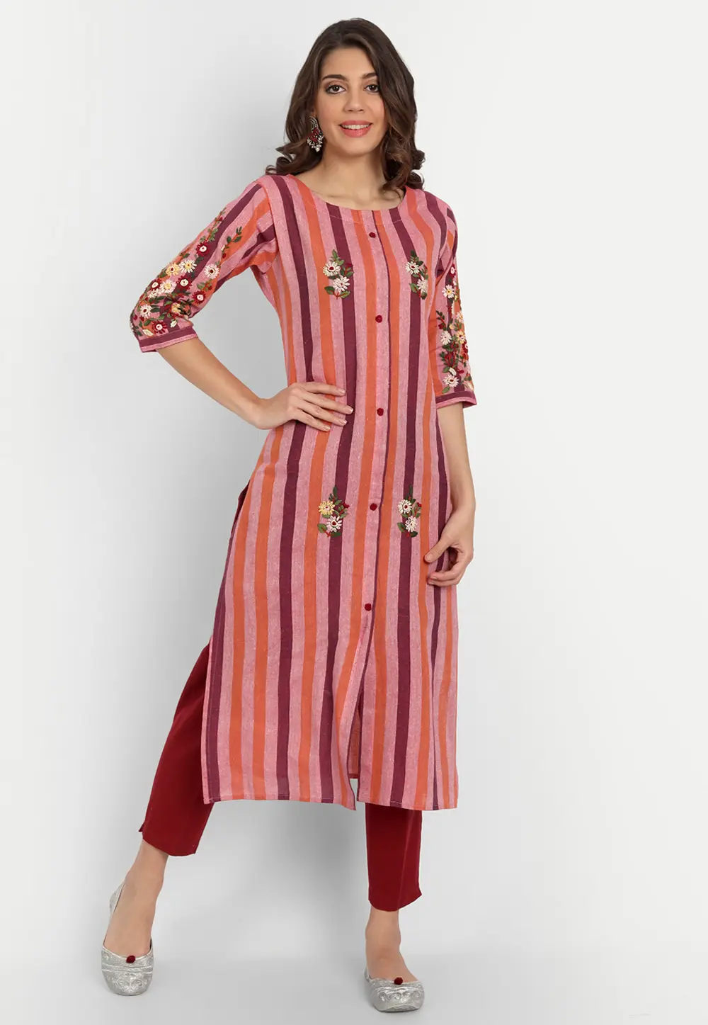 Pink Khadi Cotton Long Tunic 300488