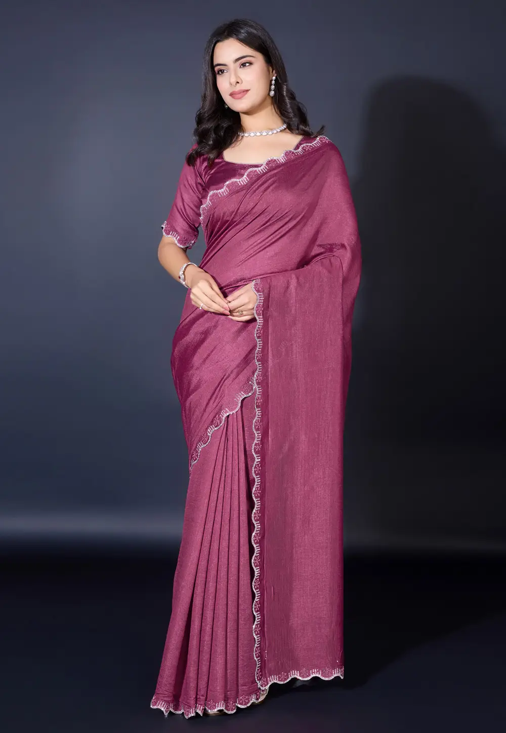 Pink Khadi Saree With Blouse 295331