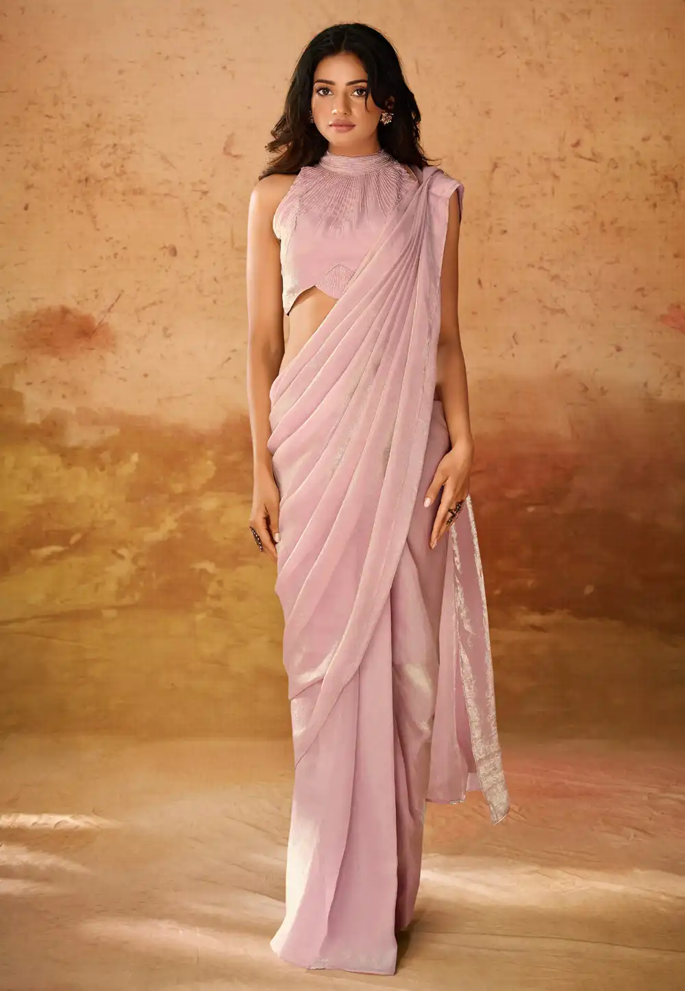 Pink Organza Saree With Blouse 293964