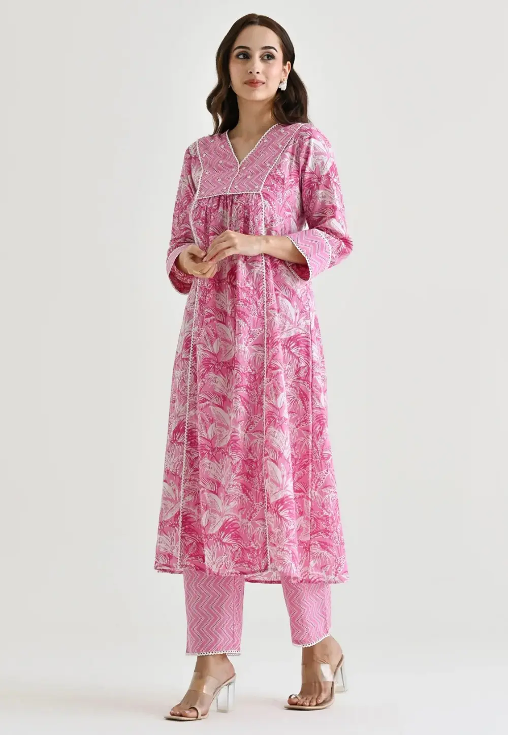 Pink Rayon Kurta Set With Pent 302311