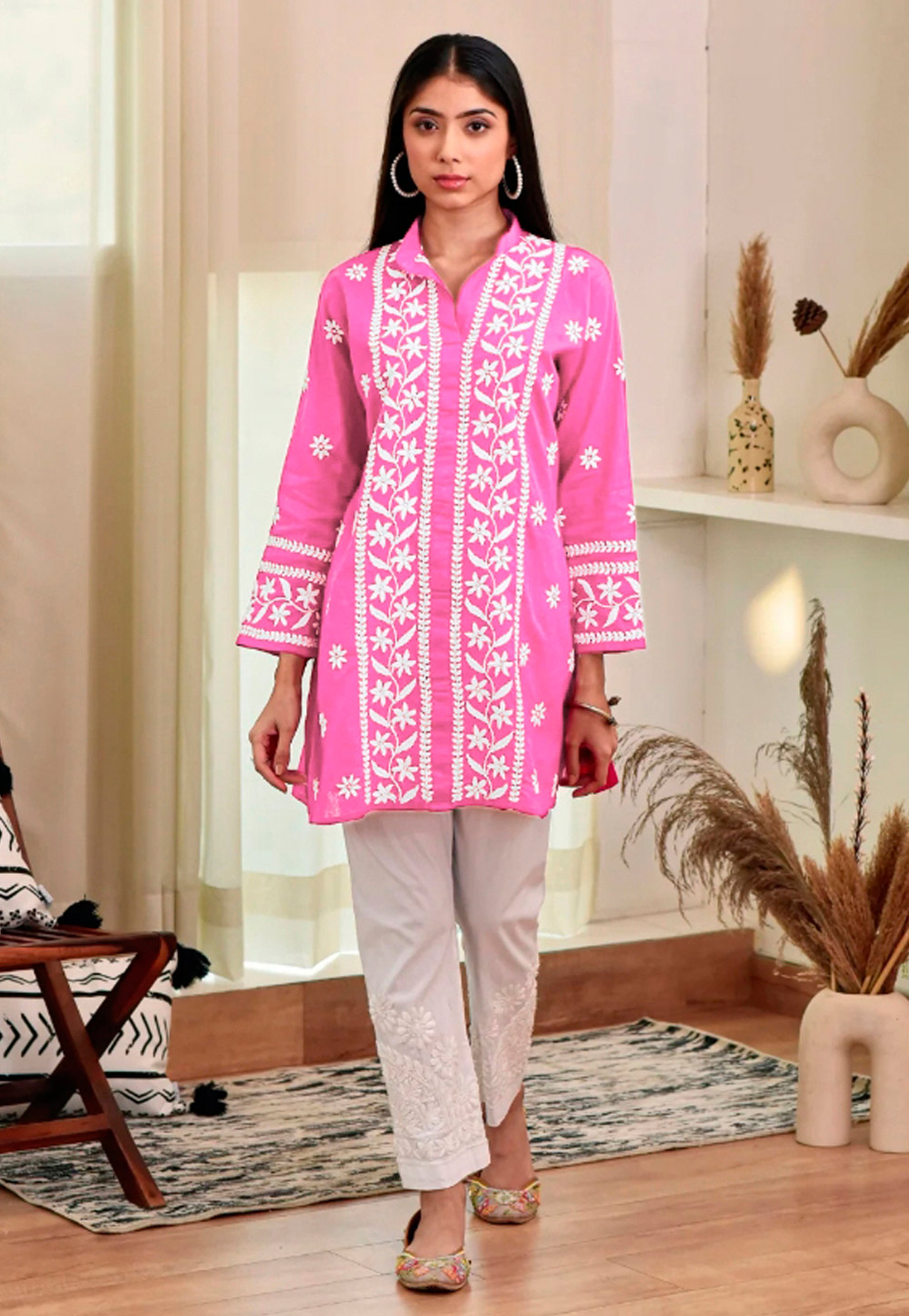 Pink Rayon Kurti 286087