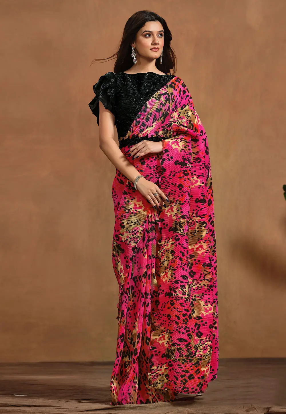 Pink Satin Silk Designer Saree 296444