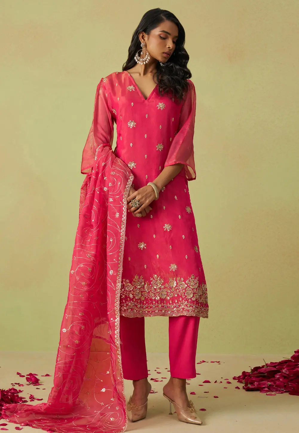 Pink Shimmer Pakistani Suit 304626