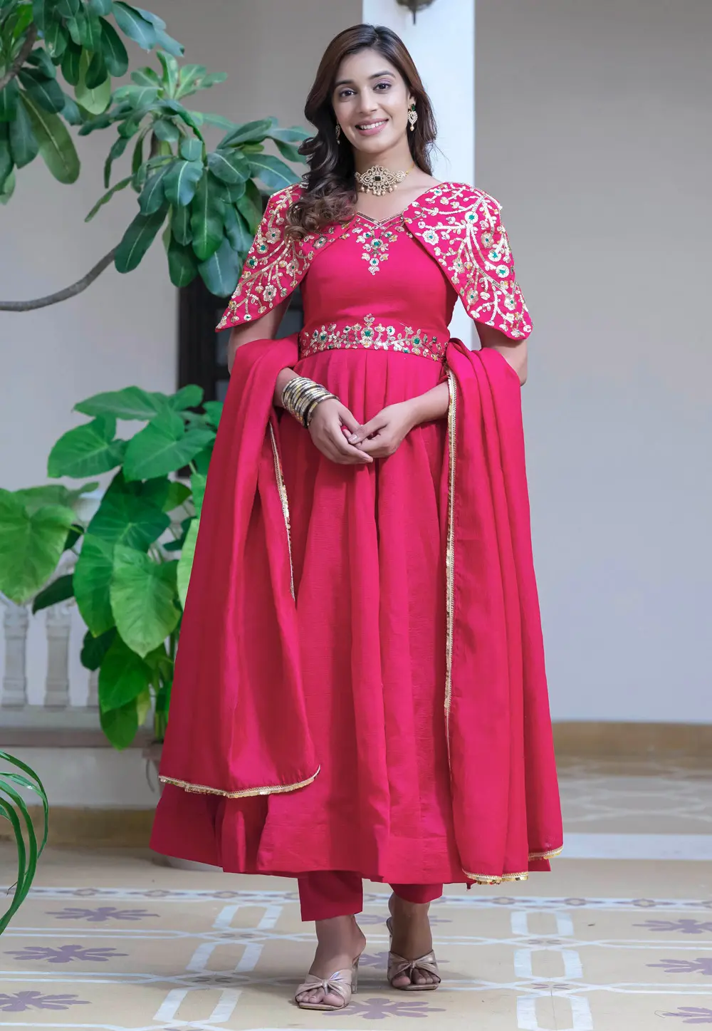 Pink Shimmer Readymade Designer Salwar Suit 299778