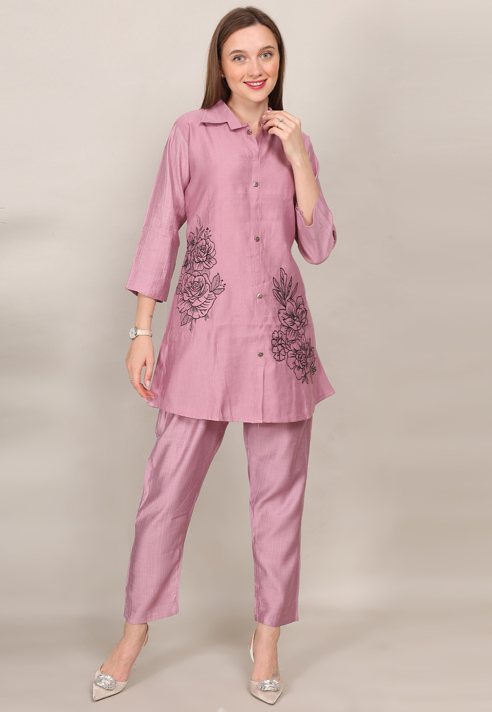 Pink Silk Co-Ords Set 309976