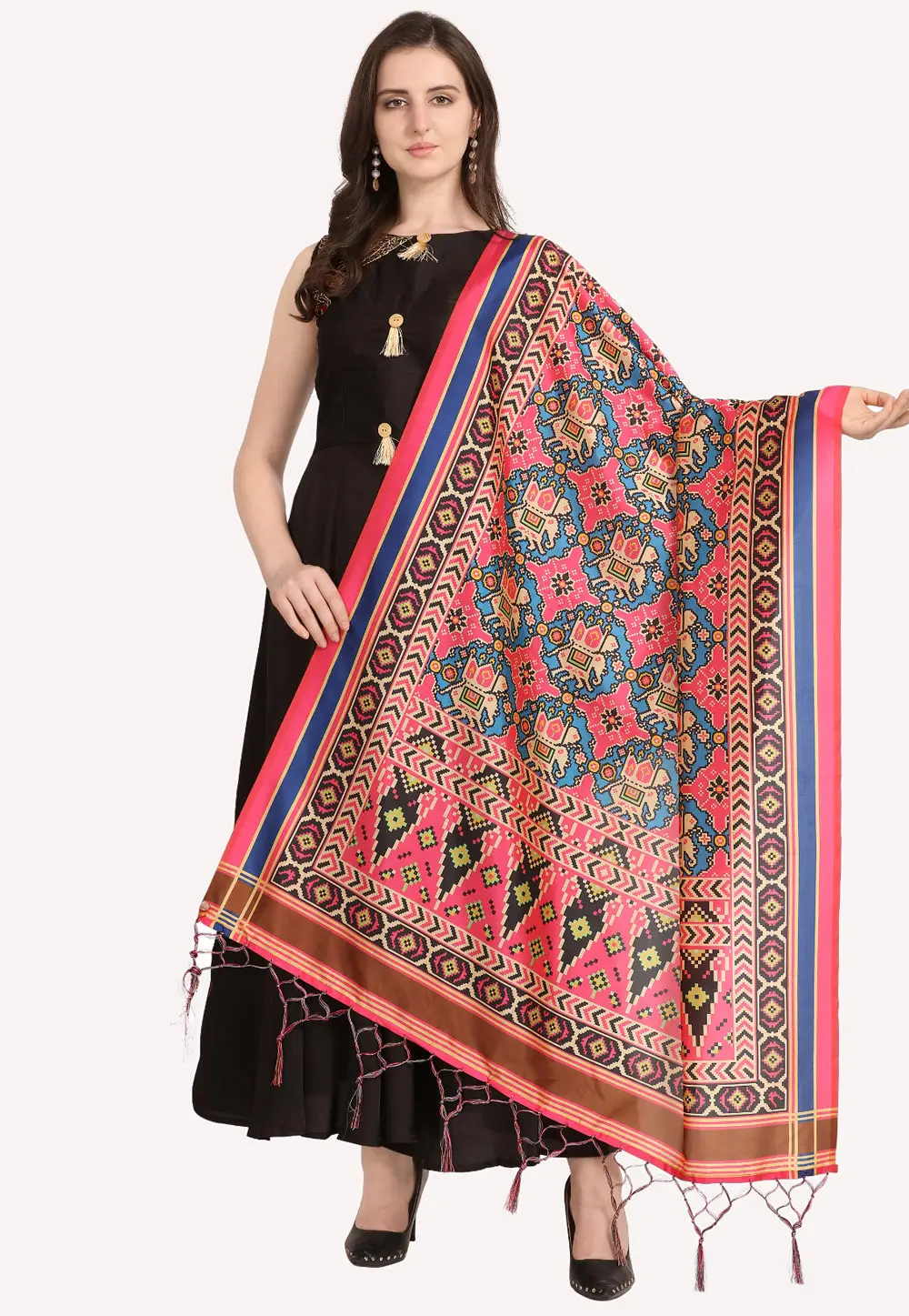 Pink Silk Dupatta 296482