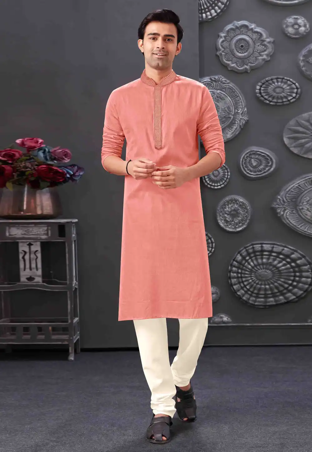 Pink Silk Kurta Pajama 288845