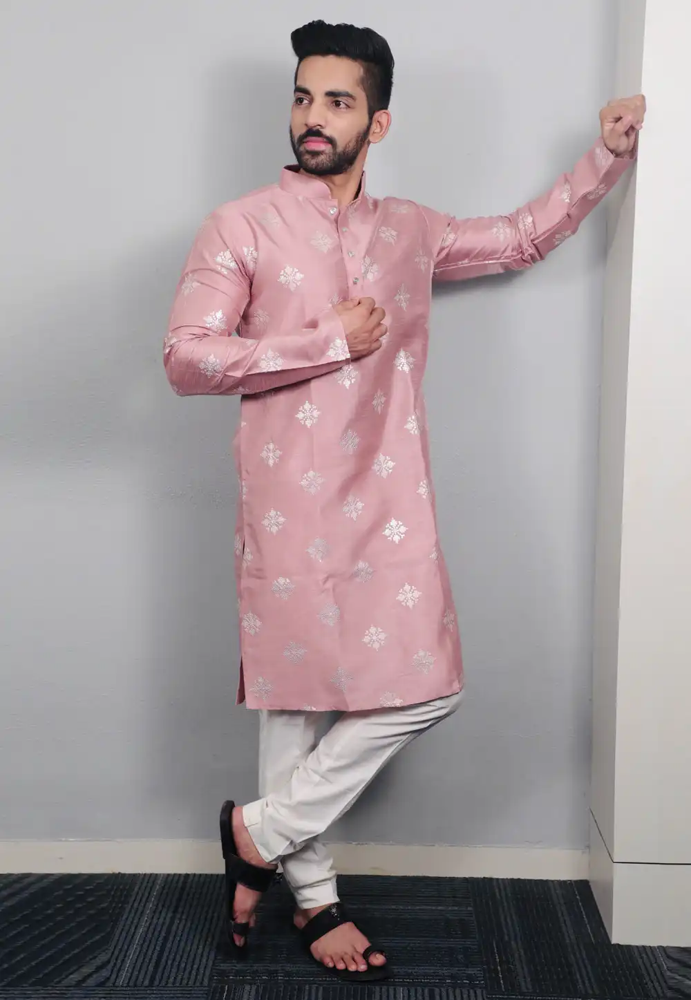 Pink Silk Kurta Pajama 293779