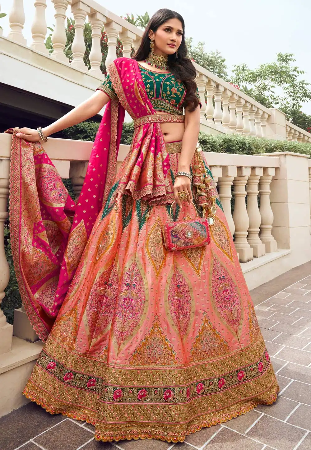 Pink Silk Lehenga Choli 293369