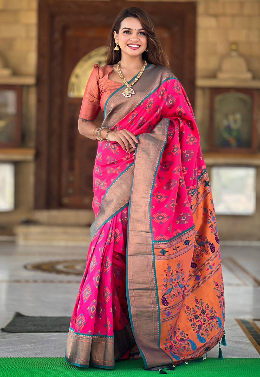 Pink Silk Paithani Saree 309227