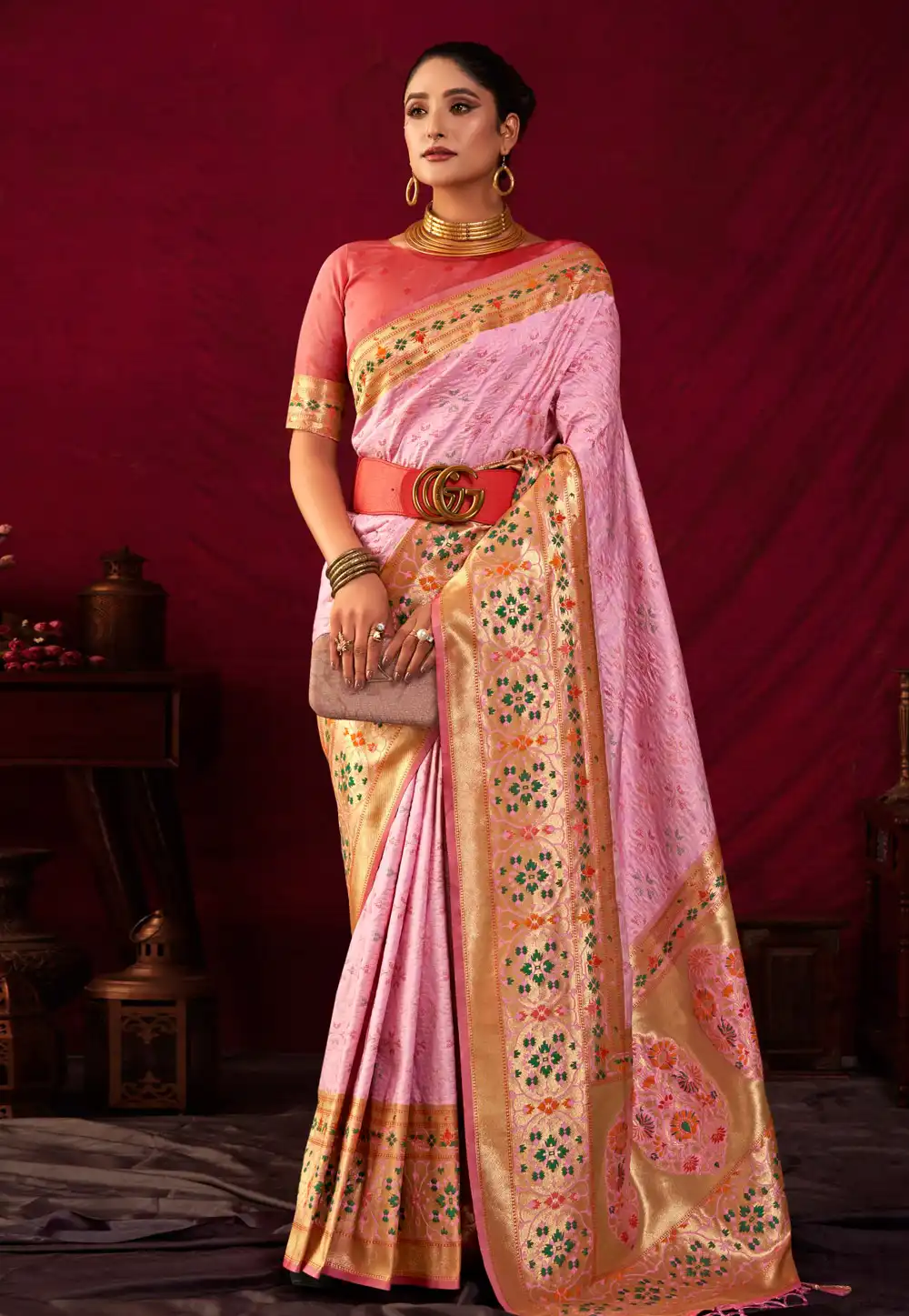 Pink Silk Paithani Saree 290141