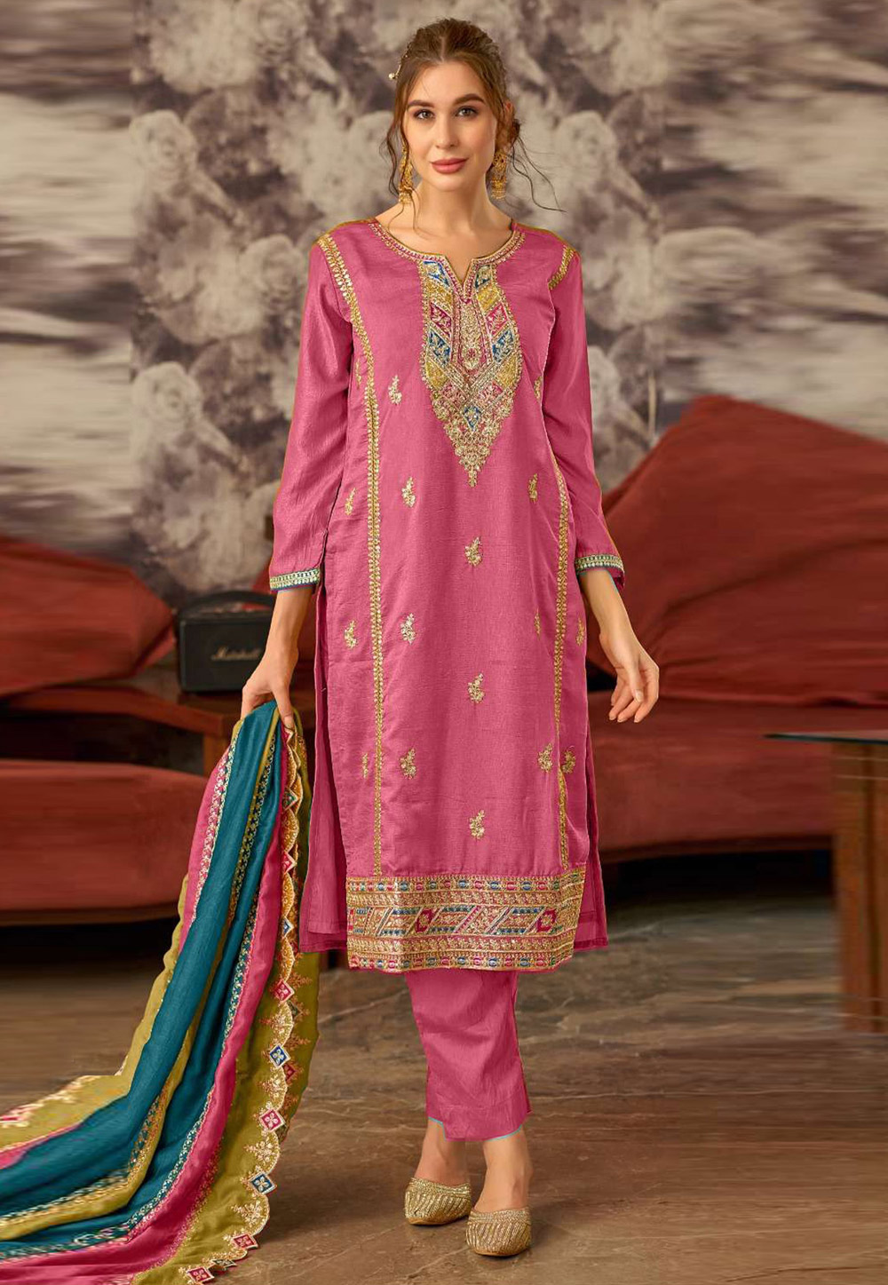 Pink Silk Pakistani Suit 286659