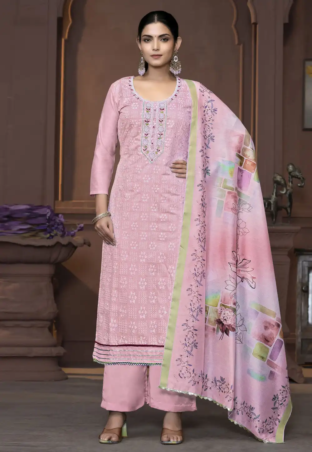 Pink Silk Pakistani Suit 294237