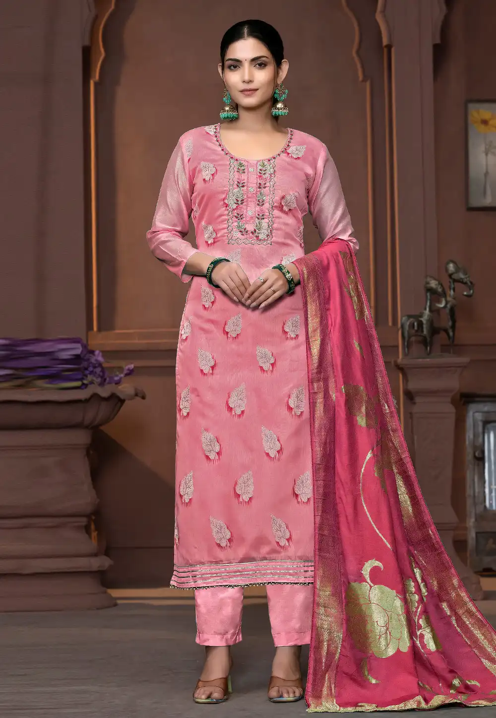 Pink Silk Pant Style Suit 294242