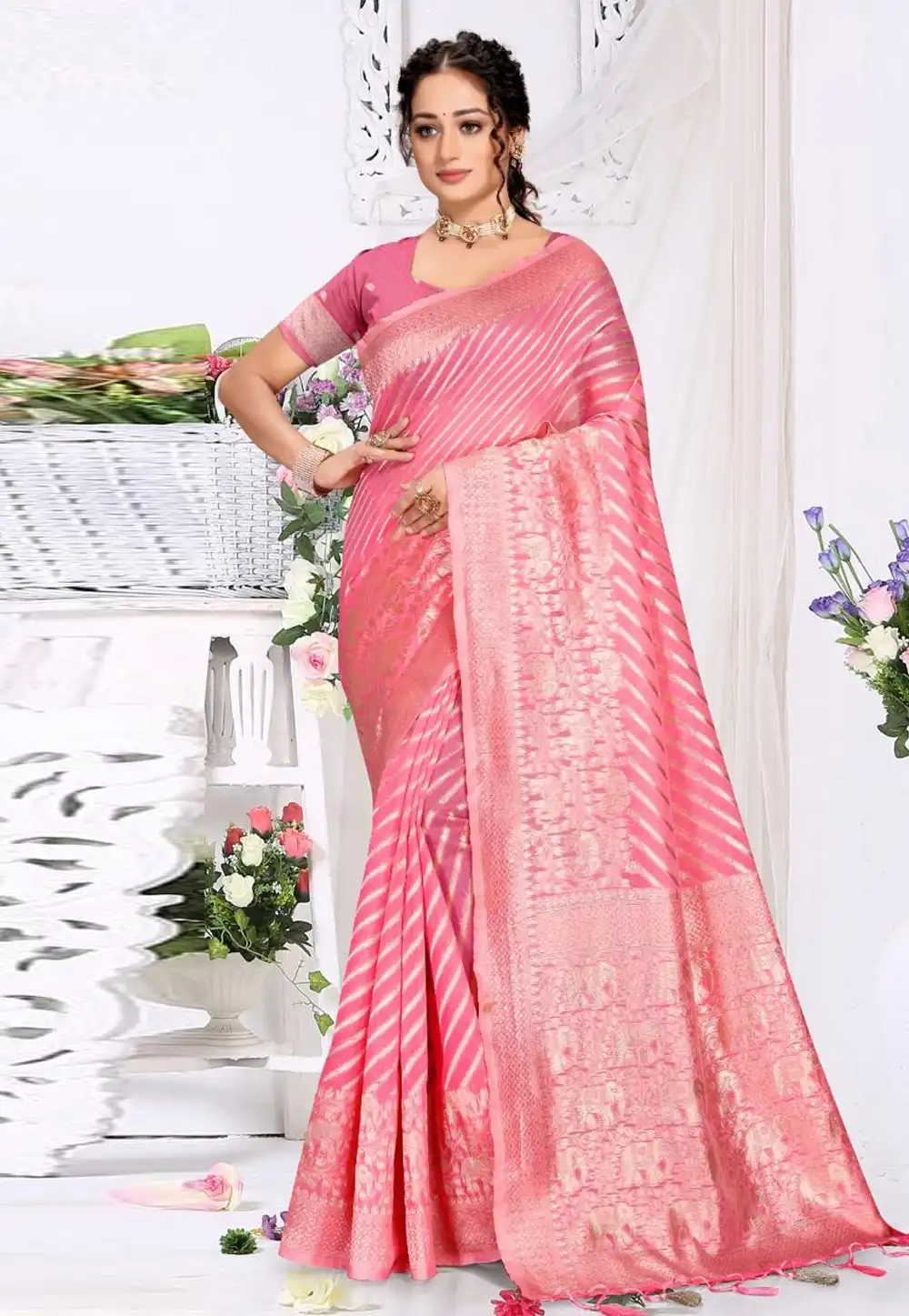 Pink Silk Saree With Blouse 288724