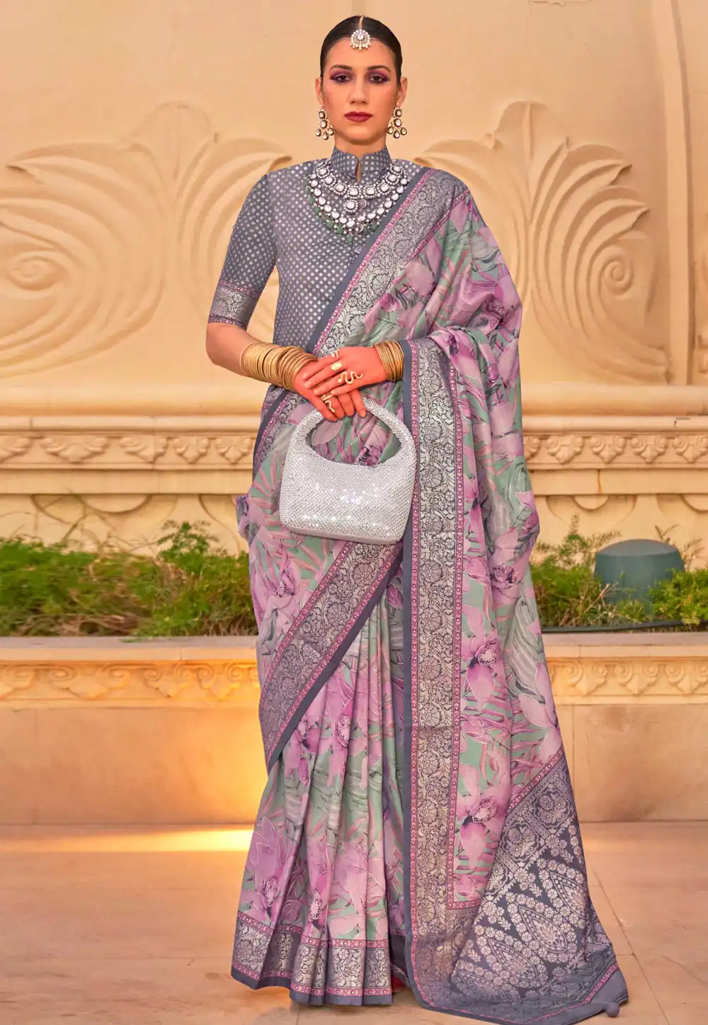 Pink Silk Saree With Blouse 291593