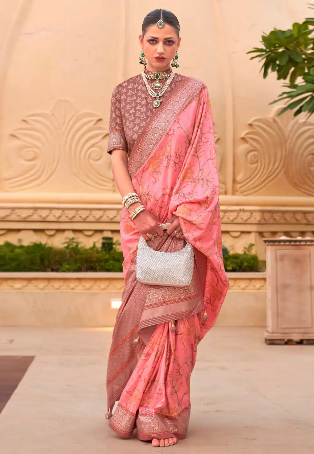 Pink Silk Saree With Blouse 291595