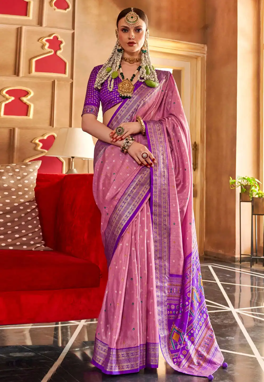 Pink Silk Saree With Blouse 291063