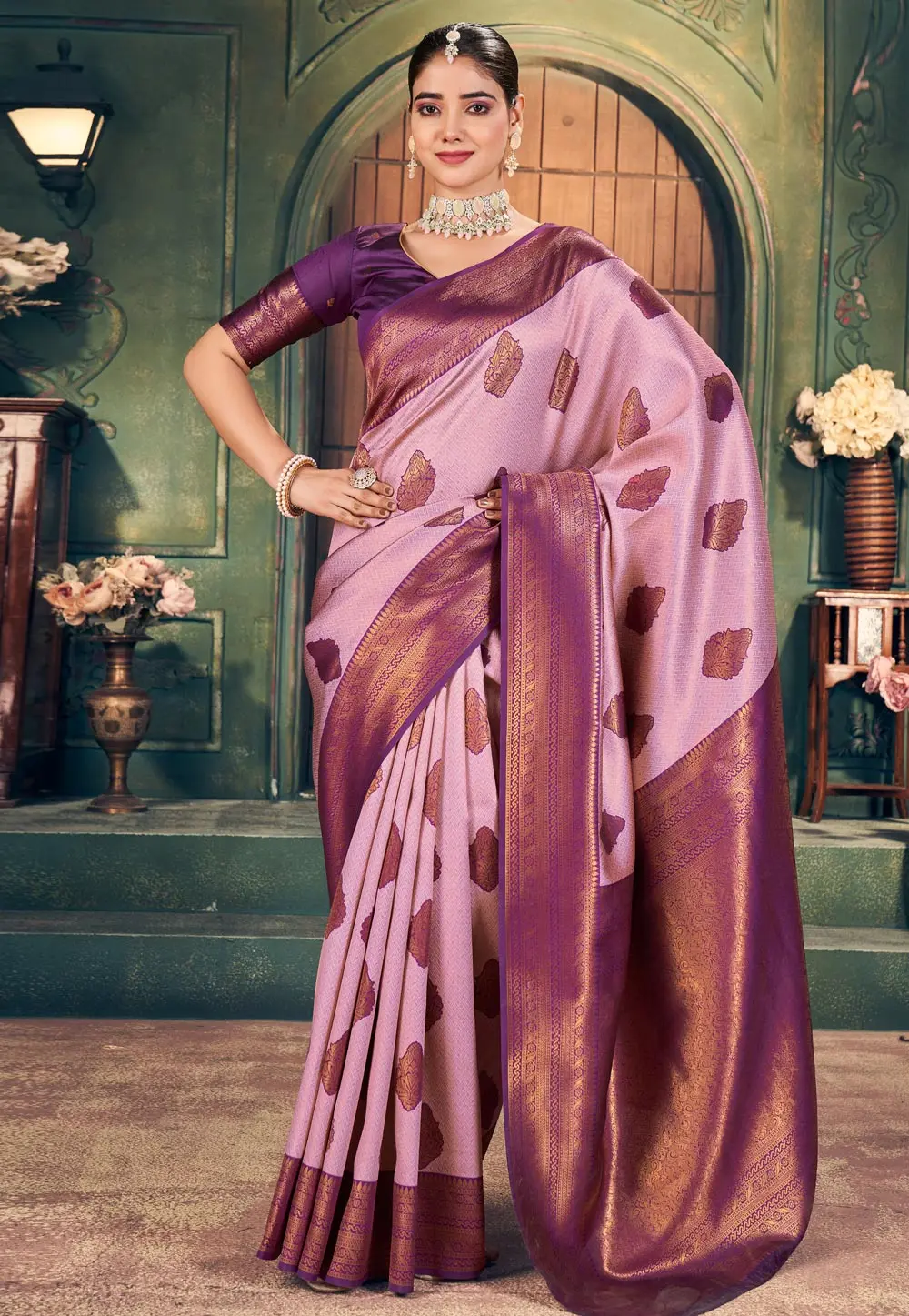 Pink Silk Saree With Blouse 304522