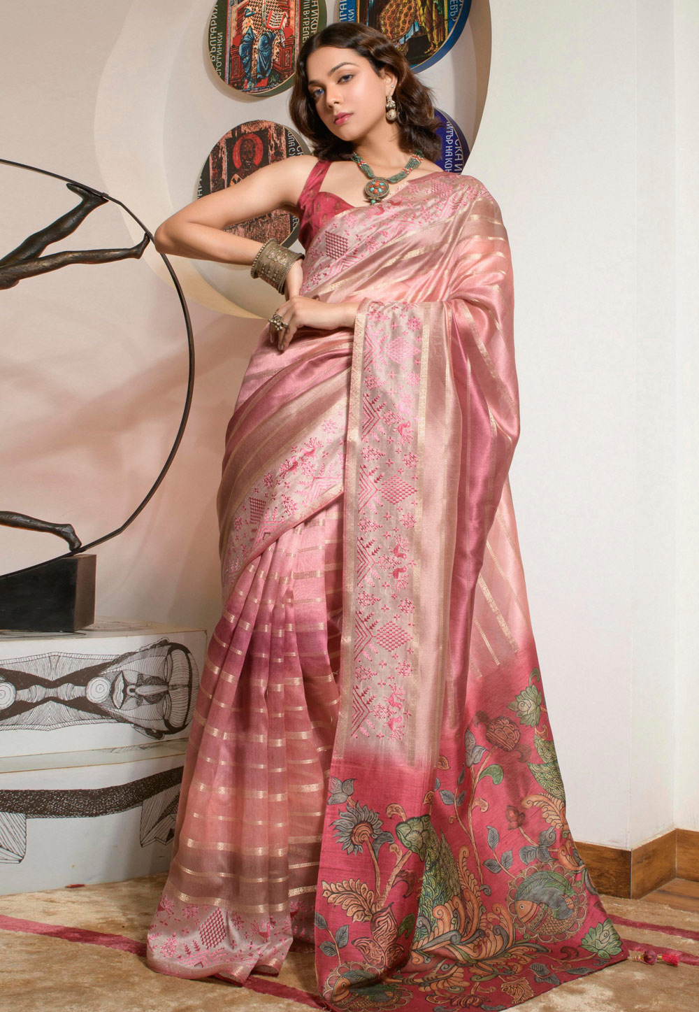 Pink Silk Saree With Blouse 286134