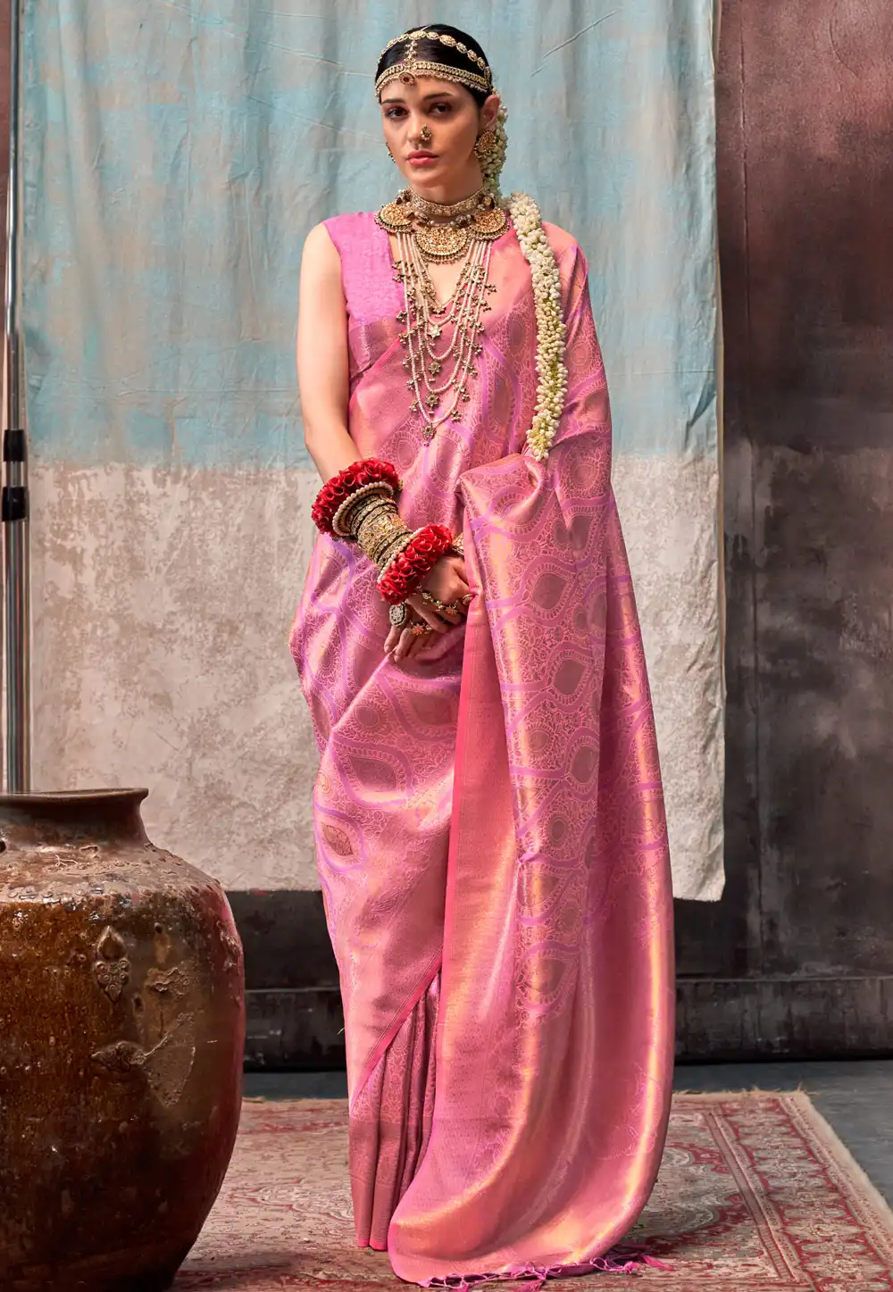 Pink Silk Saree With Blouse 290140