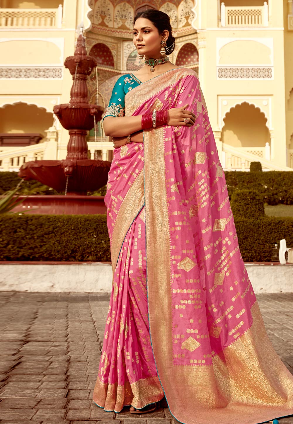 Pink Silk Saree With Blouse 305822