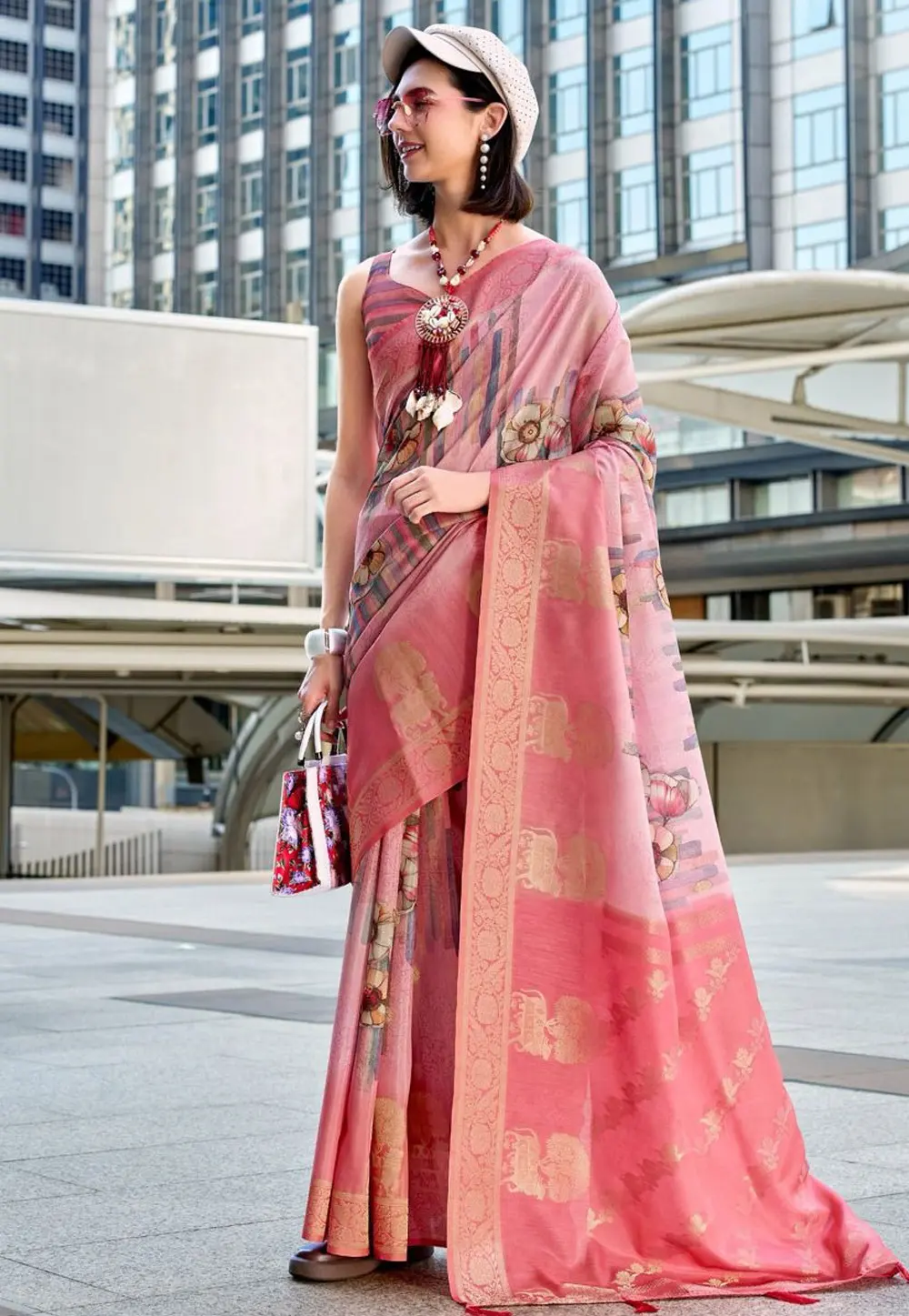 Pink Silk Saree With Blouse 302695