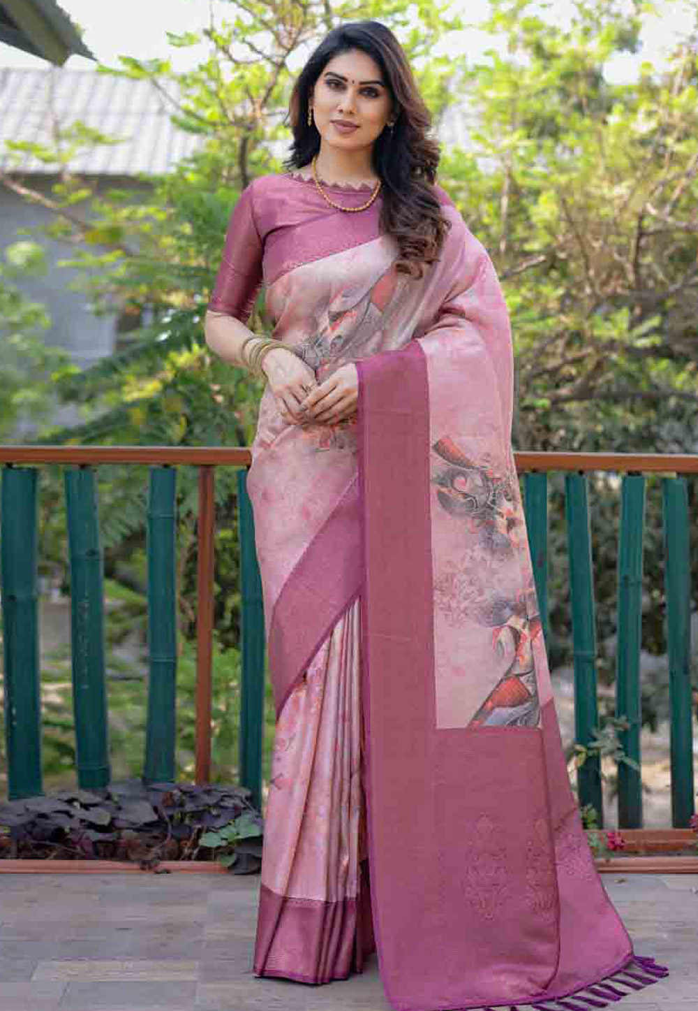 Pink Silk Saree With Blouse 280776