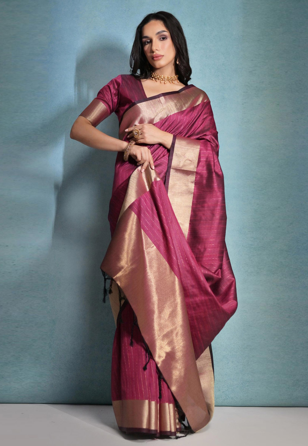 Pink Silk Saree With Blouse 281947