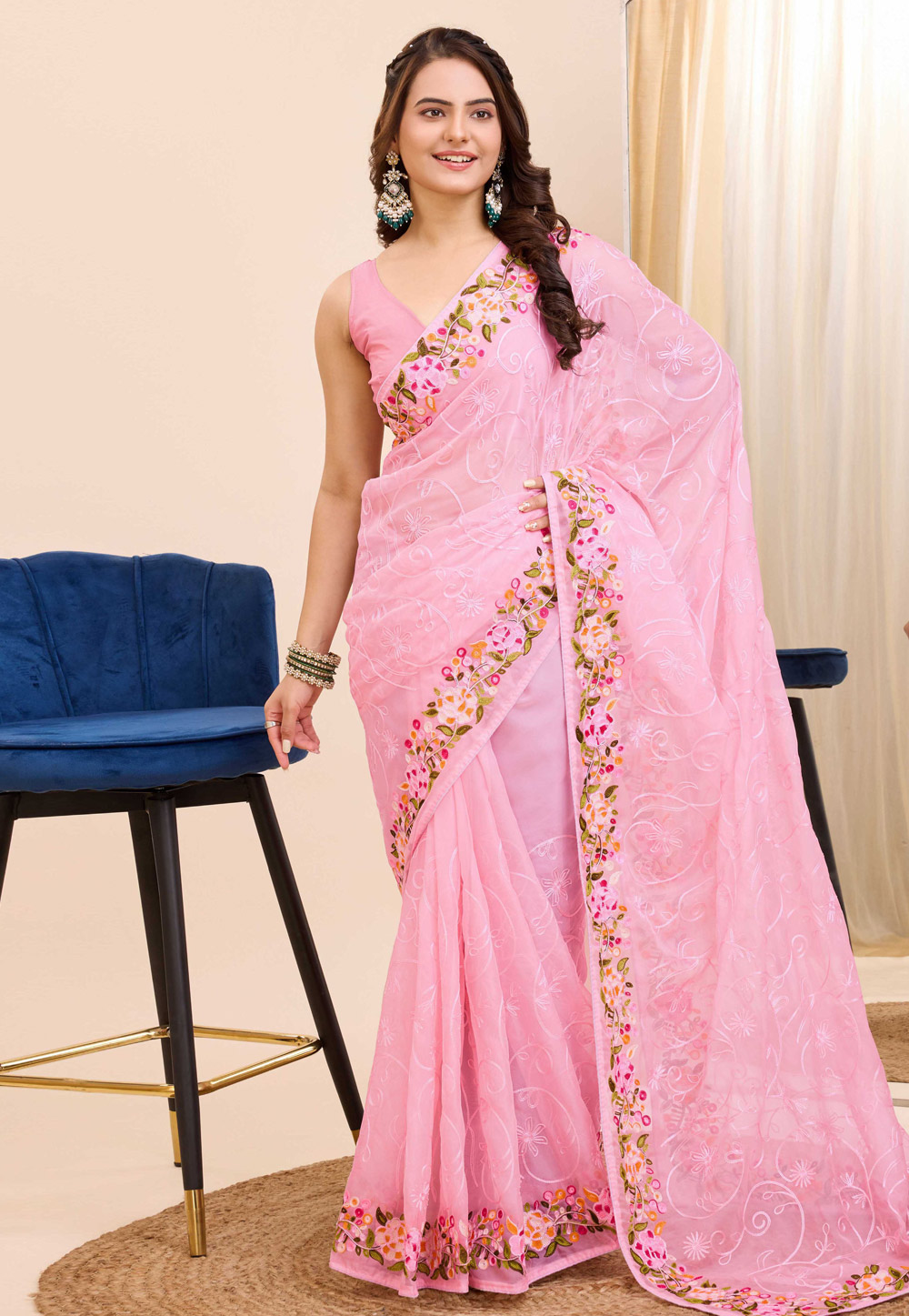 Pink Silk Saree With Blouse 285081