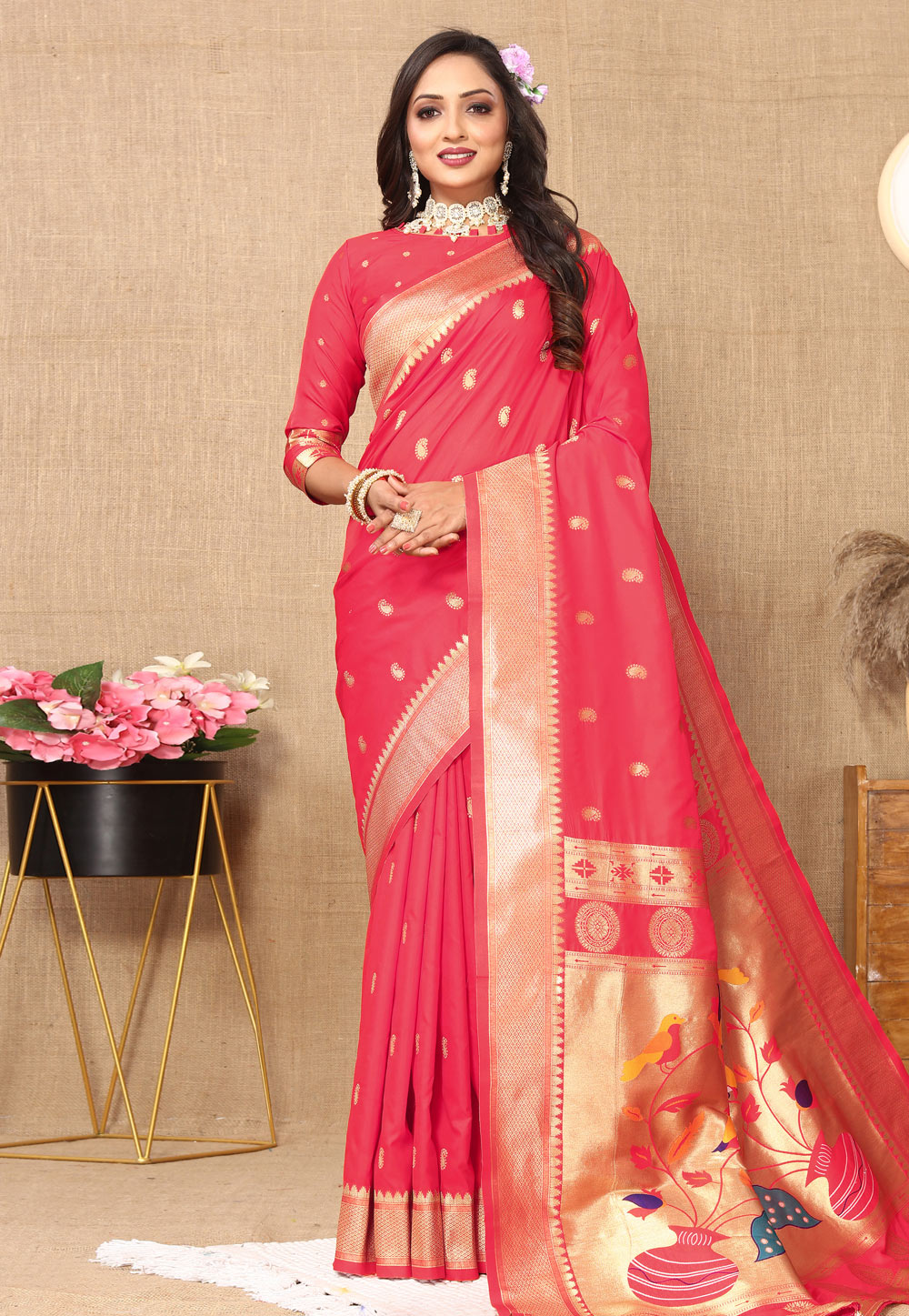 Pink Silk Saree With Blouse 286294