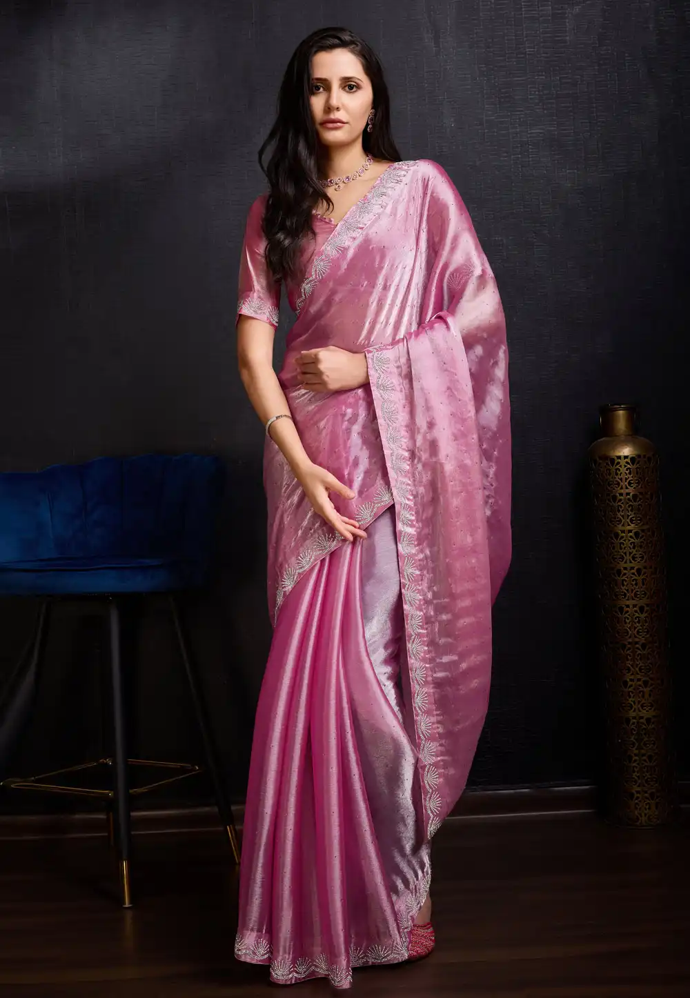 Pink Silk Saree With Blouse 289417