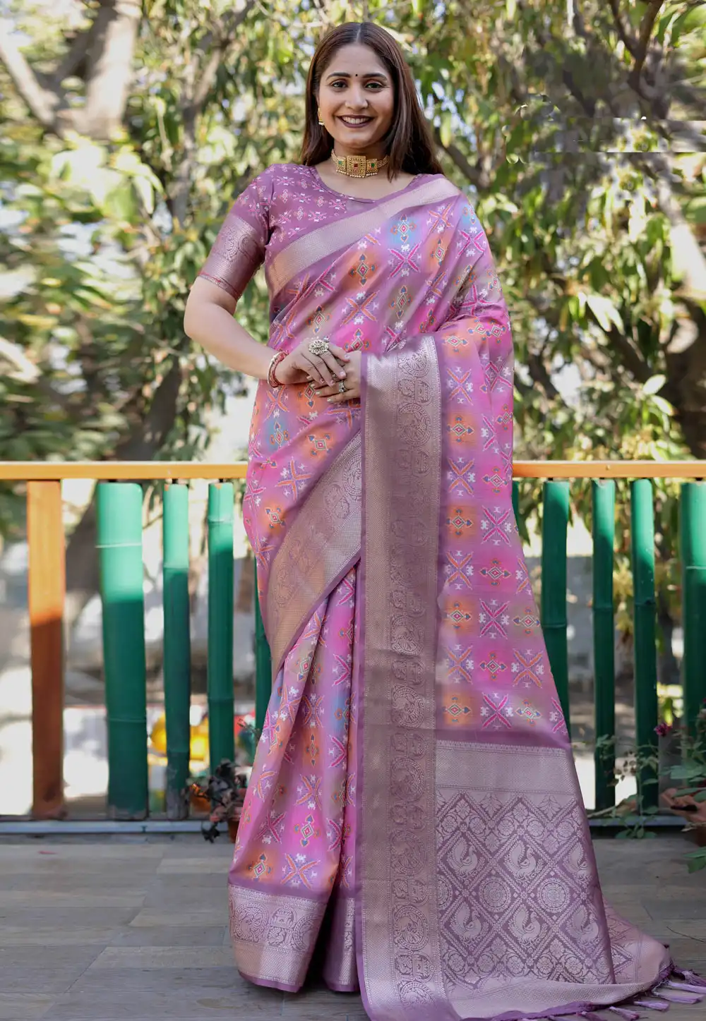 Pink Silk Saree With Blouse 294647