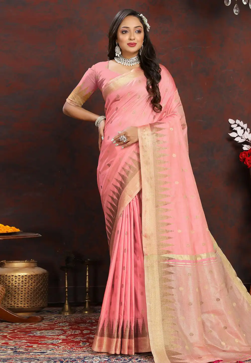 Pink Silk Saree With Blouse 290867