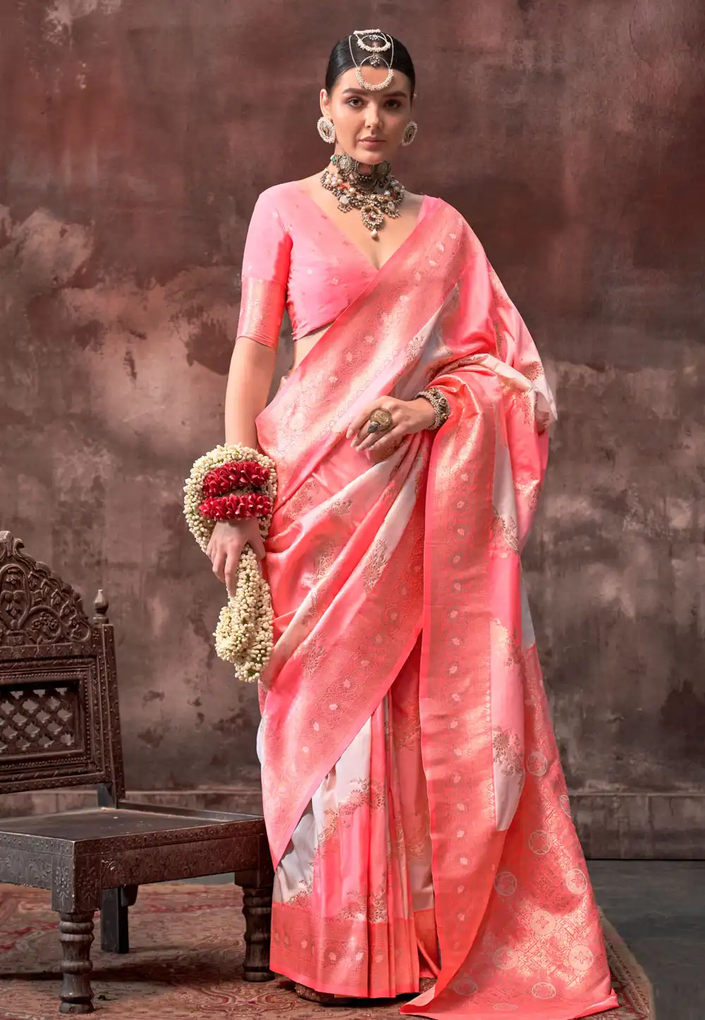 Pink Silk Saree With Blouse 293044