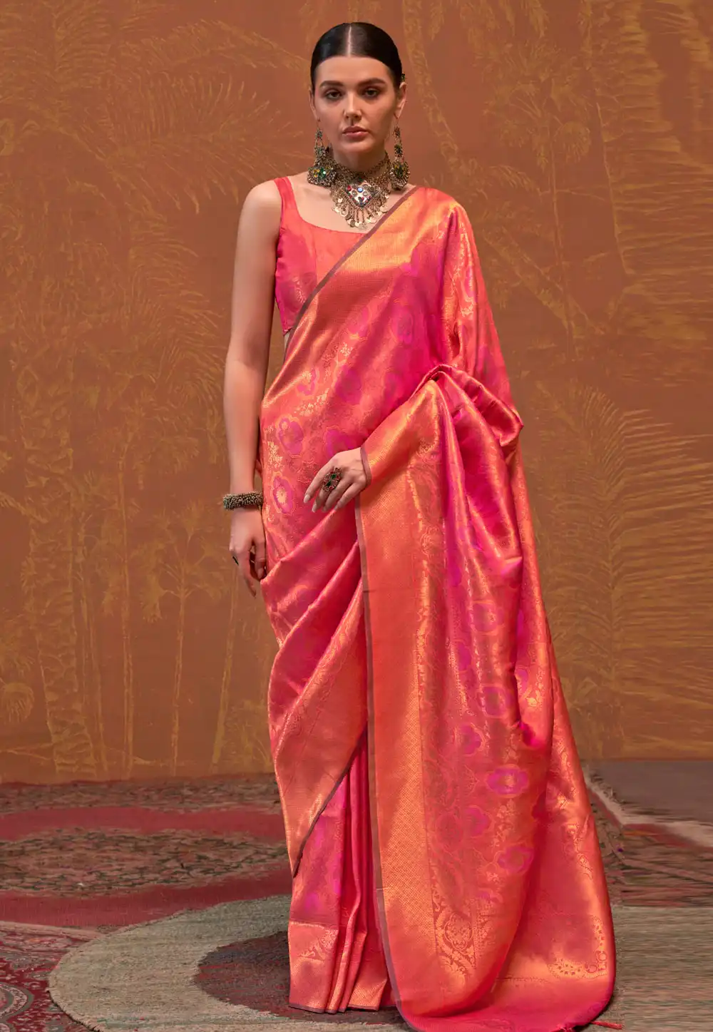 Pink Silk Saree With Blouse 294047