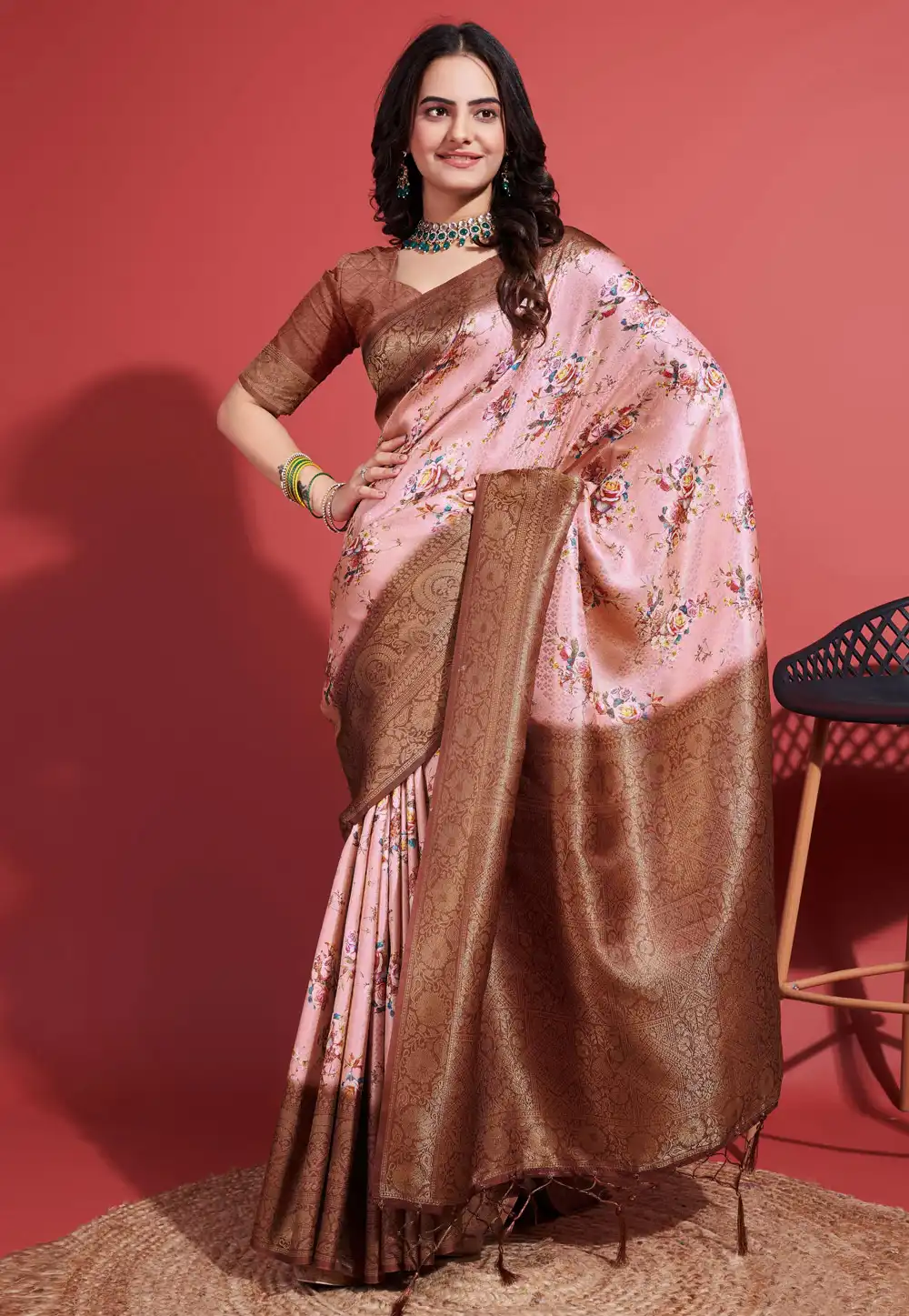 Pink Silk Saree With Blouse 289329