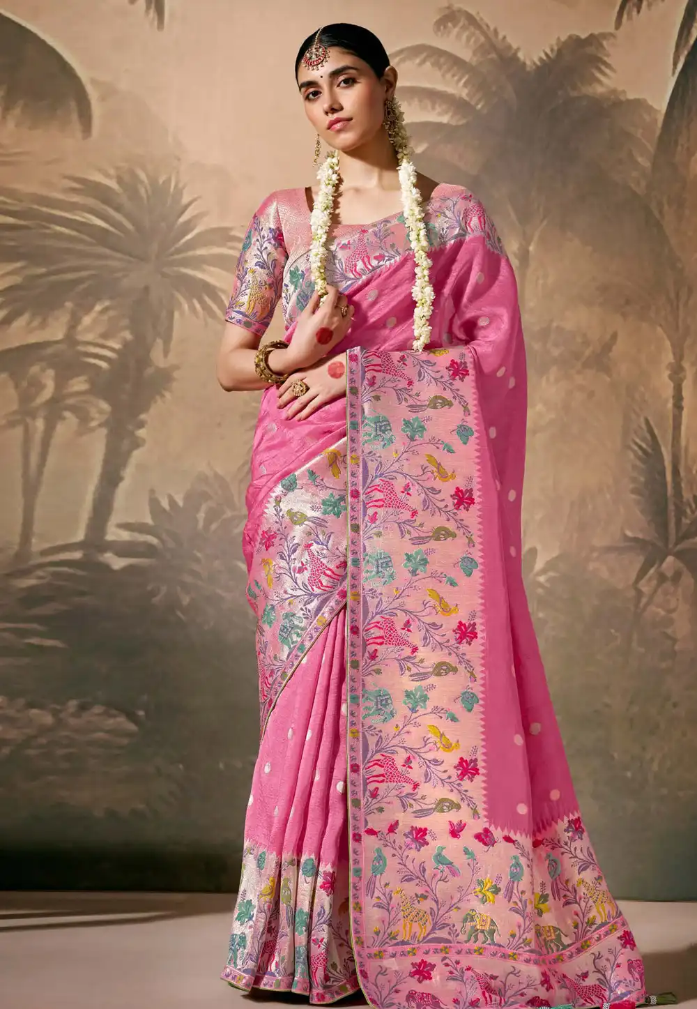 Pink Silk Saree With Blouse 294813