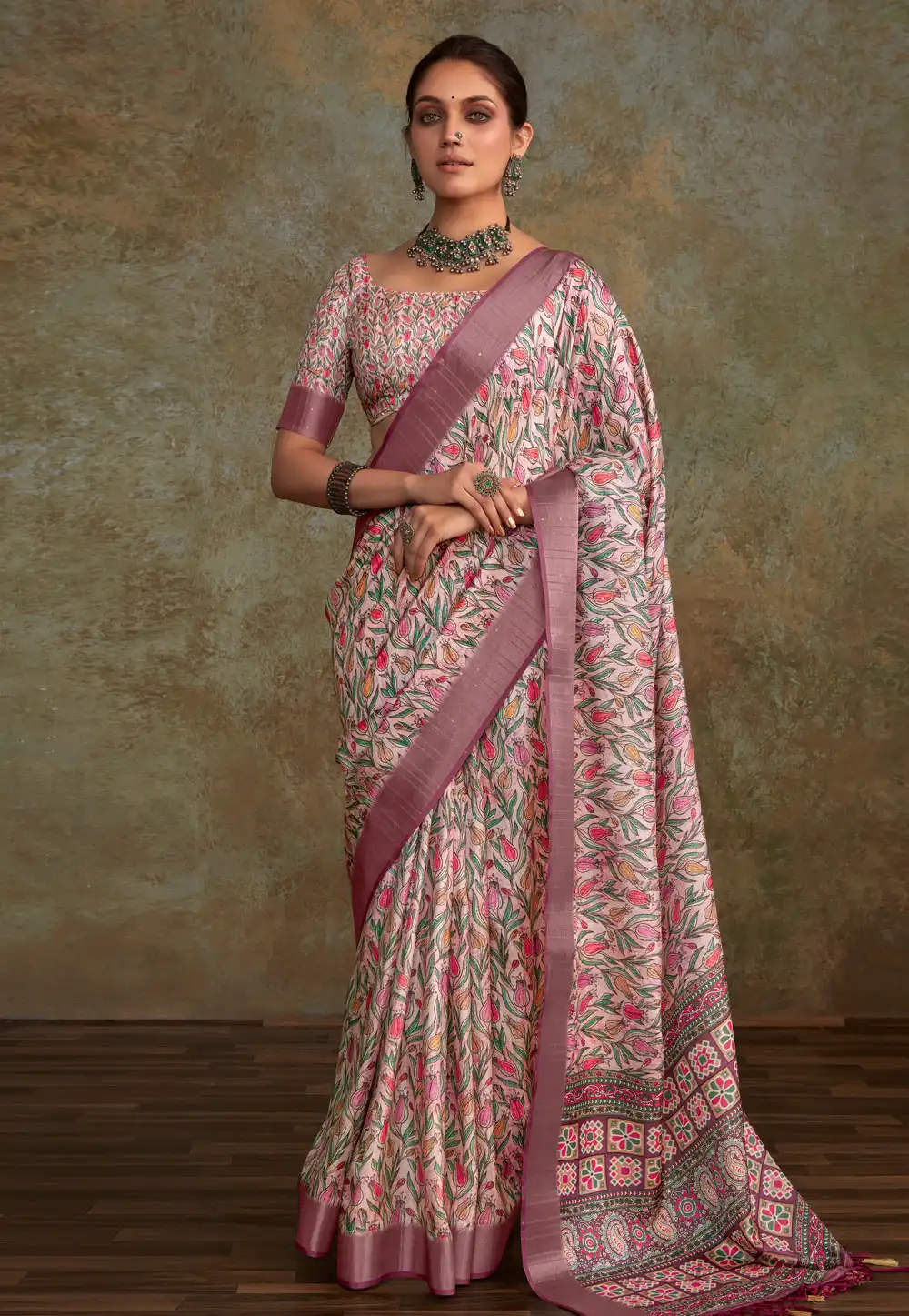 Pink Silk Saree With Blouse 289079