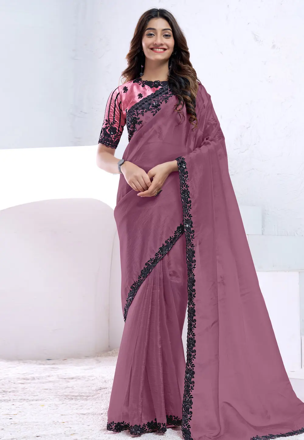 Pink Silk Saree With Blouse 301283