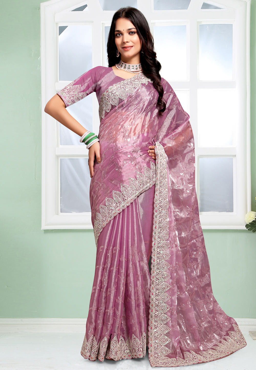 Pink Silk Saree With Blouse 281125