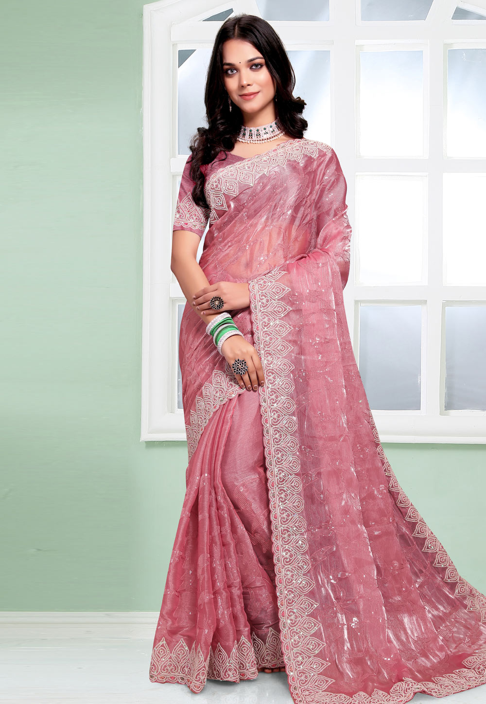 Pink Silk Saree With Blouse 281127