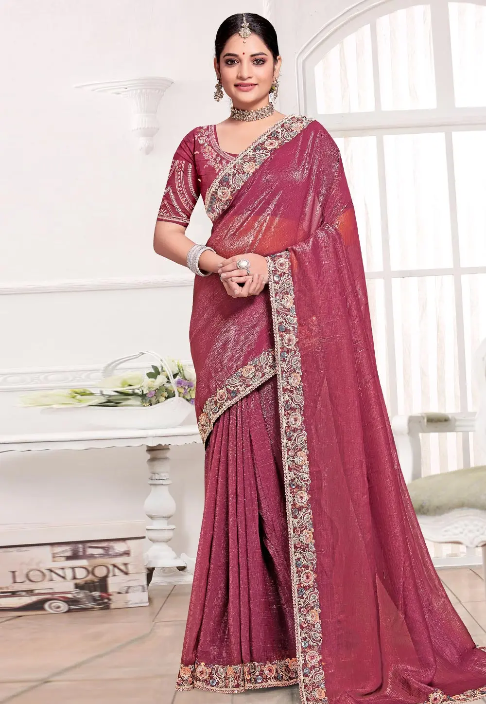 Pink Silk Saree With Blouse 303624