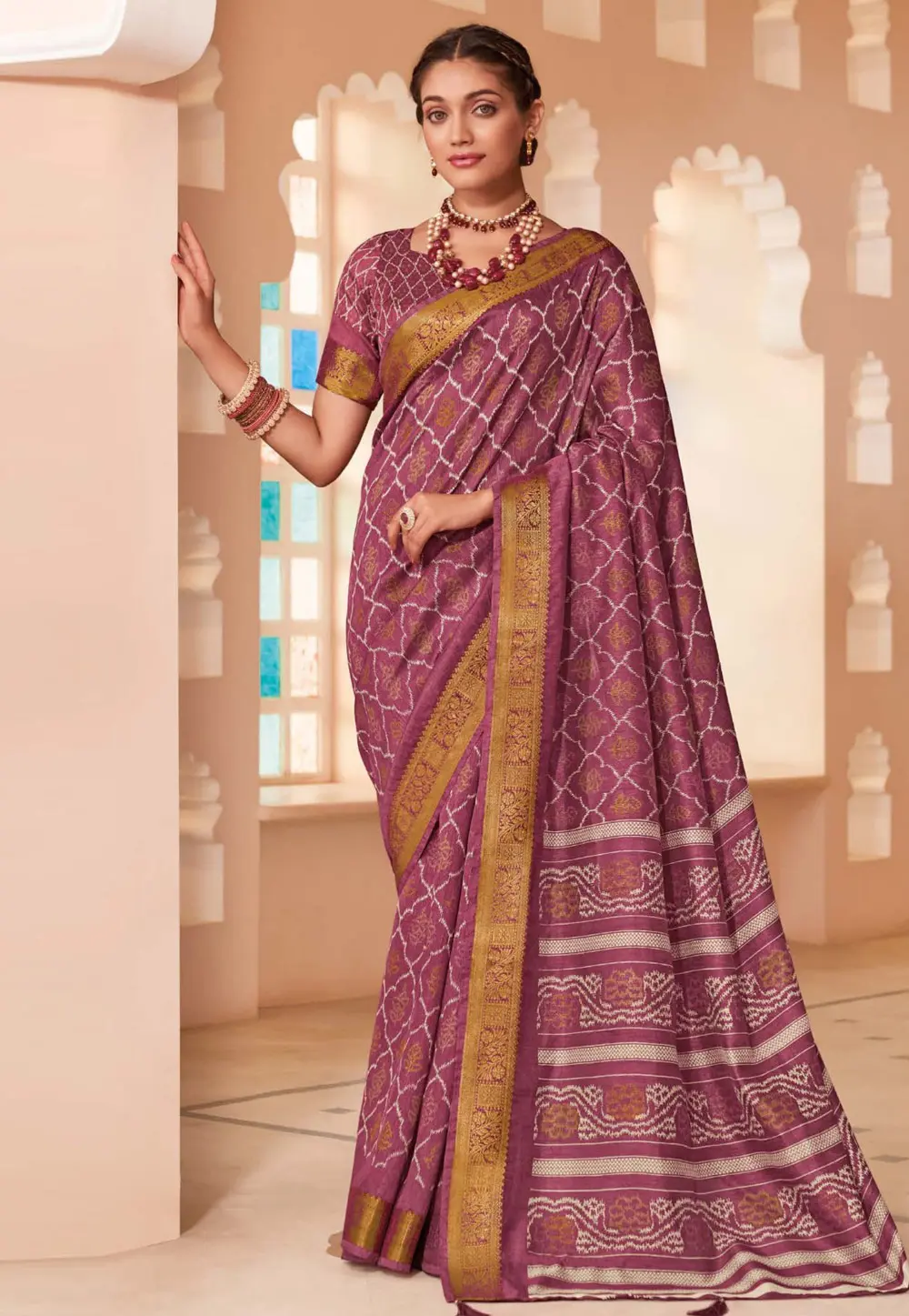 Pink Silk Saree With Blouse 302791