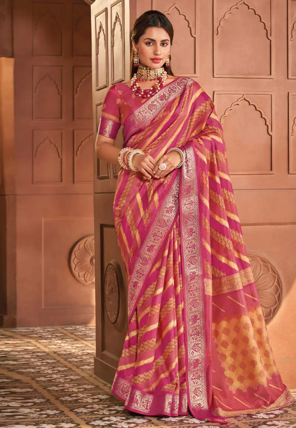 Pink Silk Saree With Blouse 301747