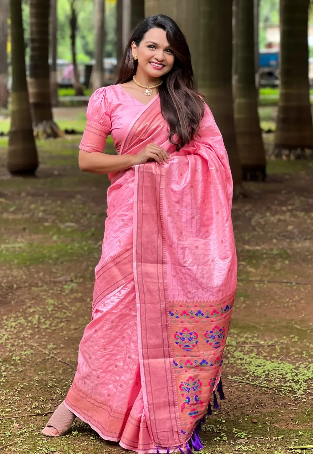 Pink Silk Saree With Blouse 295715