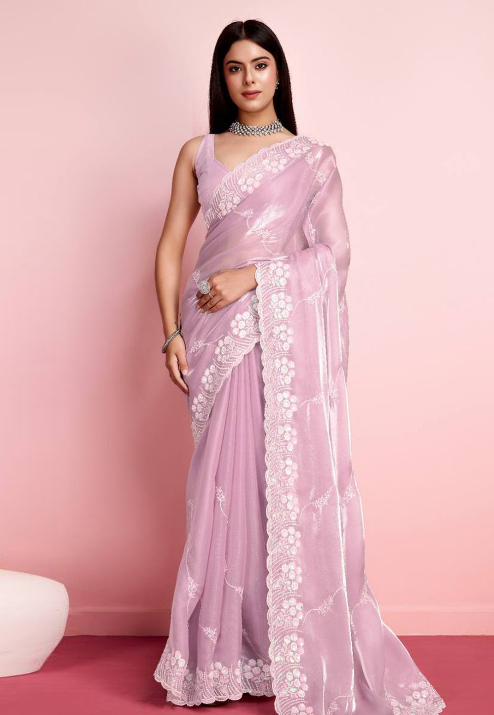 Pink Silk Saree With Blouse 286325