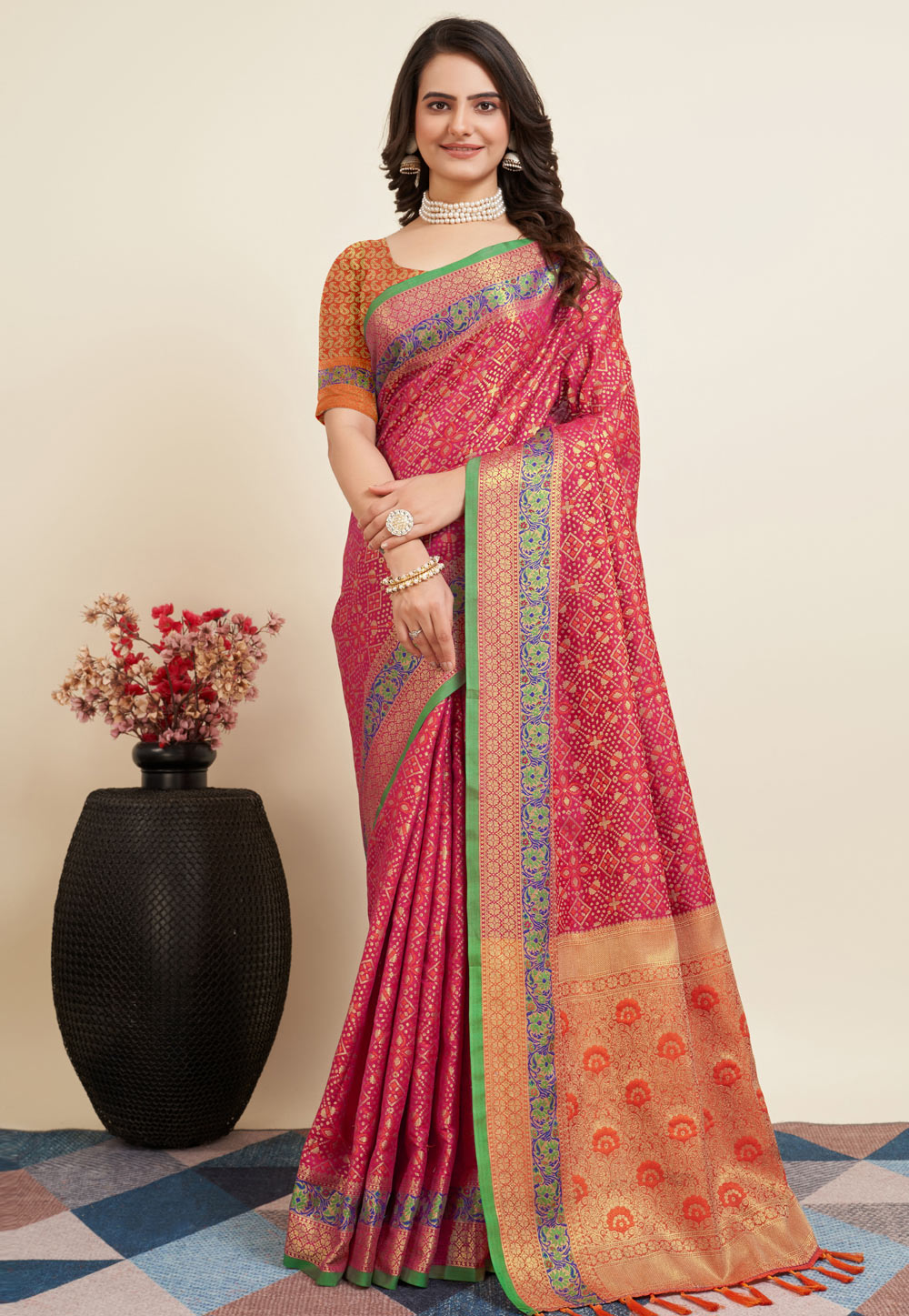 Pink Silk Saree With Blouse 284174