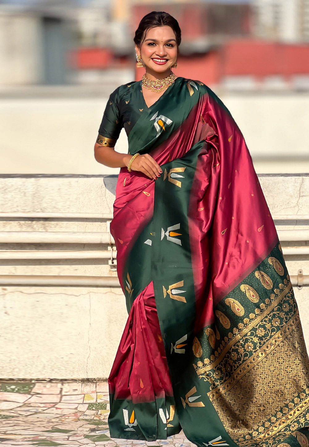 Pink Silk Saree With Blouse 309986