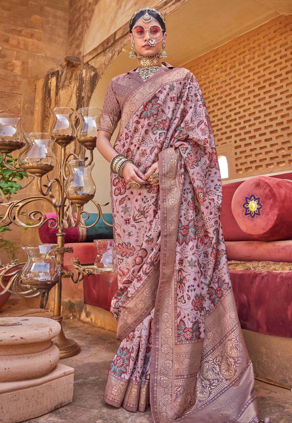 Pink Silk Saree With Blouse 310547